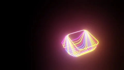 Abstract Neon Square Background Video stock 297746624