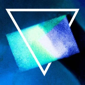 Abstract neon square background with a triangular frame for copyspace. Tea... Stock Photos