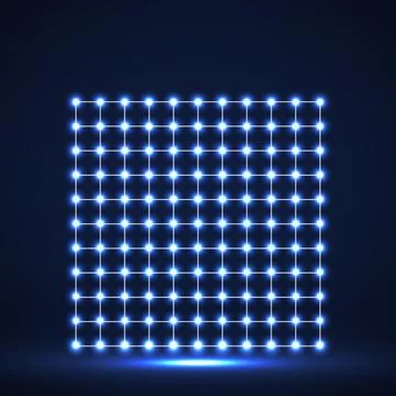 Abstract neon square with glowing grid. Vector geometric element Stock Illustration