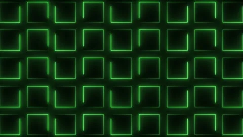Abstract Neon Square Grid Background with Glowing Blue and Green Light Lines Stock Footage 344110851