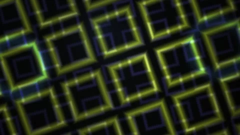 Abstract Neon Square Grid Pattern Motion Background. Stock Footage 340524404