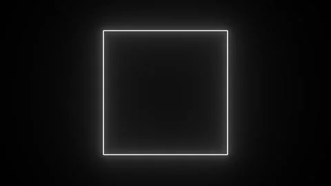 Abstract neon square outline changing colors in a loop on dark background Stock Footage 338183300