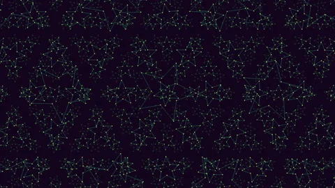 Abstract neon star constellation pattern background with moving geometric lines Vídeos de archivo 334138708