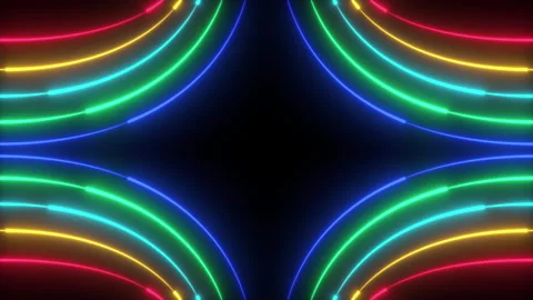 Abstract neon stripes background in rainbow color Stock Footage 342092295