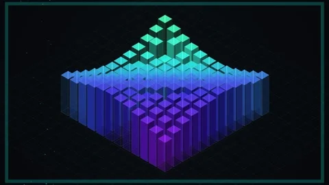 Abstract neon synthwave grid background digital technology geometric pattern Stock Footage 344516370