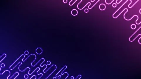 Abstract Neon Technology Background with Glowing Purple and Pink Liquid Lin.. Stock Illustration