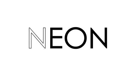 Abstract NEON text written isolated on a plain simple background. Trendy Text Ilustração Stock