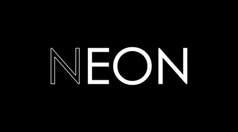 Abstract NEON text written isolated on a plain simple background. Trendy Text Ilustração Stock