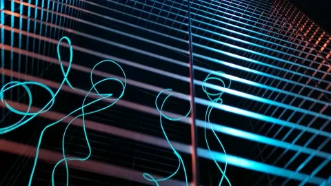 Abstract neon textured geometric pattern for background Stock Footage 155813941