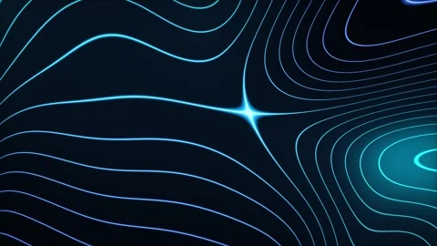 Abstract Neon Topographic Line Loop Background Stock-Footage 339324375