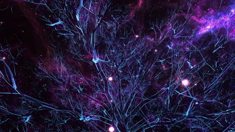 Abstract neon tree in the galaxy Stock Footage 196501844