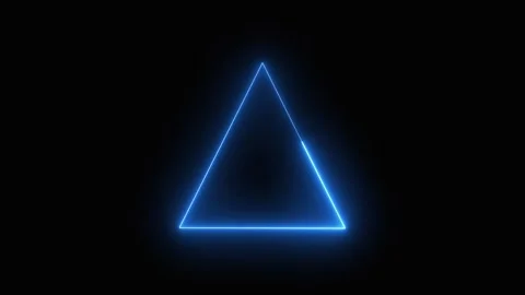 Abstract neon triangle on a black background. Neon frame. Stock Footage 320240274