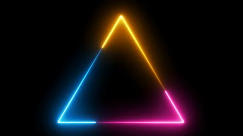 Abstract neon triangle, fluorescent light. Loop animation. Video stock 106947521
