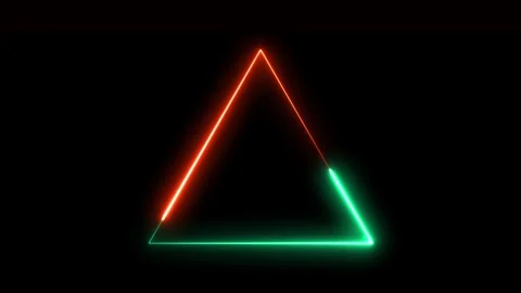 Abstract neon triangle geometric loop motion. Video stock 332089321