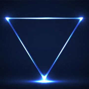 Abstract neon triangle with glowing lines. Vector design element Stock Illustration