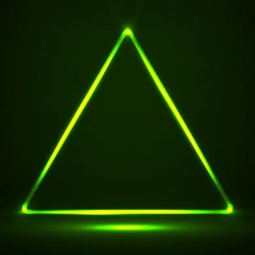 Abstract neon triangle with glowing lines. Vector design element Stock Illustration