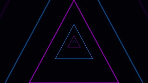 Abstract Neon Triangle Tunnel Animation Stock Footage 340939711
