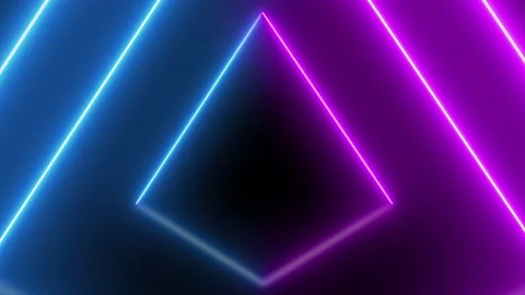Abstract neon triangle tunnel technological background. Stock Footage 166847110