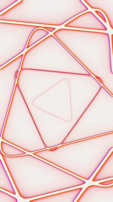 Abstract neon triangle tunnel on white background Stock Footage 344723865