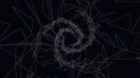 Abstract Neon Triangle Vortex Seamless Loop Stock Footage 340575745