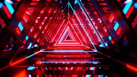 Abstract neon triangles with black empty copy space inside Illustrazione stock