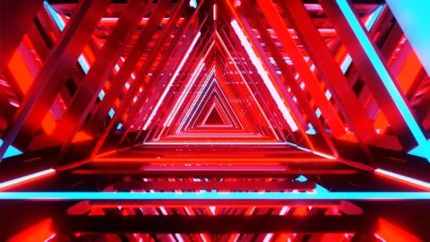 Abstract neon triangles with black empty copy space inside Illustrazione stock