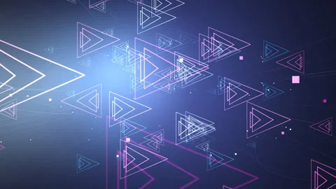 Abstract Neon Triangles Blue Geometric Background Stock Footage 304544087