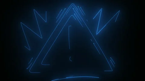 Abstract Neon Triangles with Glowing Light Effects on Dark Background Stock-Footage 327970429