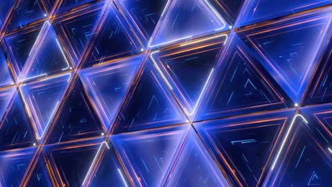 Abstract Neon Triangles Loop Background Stock Footage 118226449