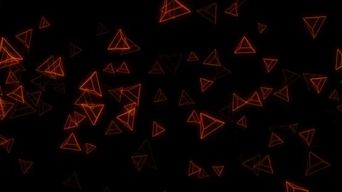Abstract neon triangles modern motion background loop orange Stock Footage 102121486