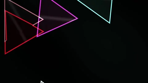 Abstract Neon Triangles Motion Graphics Background Loop. Stock Footage 340524330