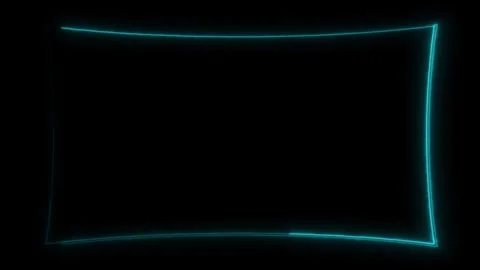 Abstract neon turquoise light rectangle frame Vidéo 330445560