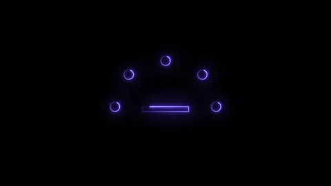 Abstract neon ui elements with purple glow isolated on black background sea.. Stock Footage 314545167