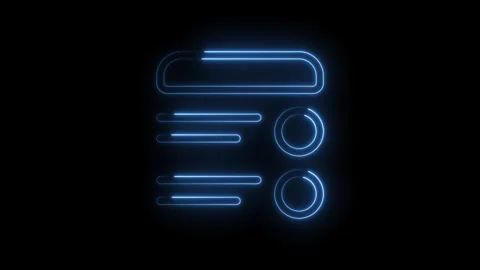 Abstract neon user interface elements glowing blue on black background for .. 스톡 동영상 314545820