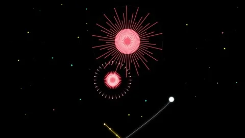 Abstract Neon Vector Fireworks Celebration Loop Seamless Loop 库存影片 344090498