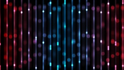 Abstract Neon Vertical Lines with Glowing Bokeh Particles Stock Footage 345012551