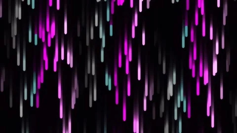 Abstract neon vertical rain pattern on black background motion graphic Stock Footage 342204594