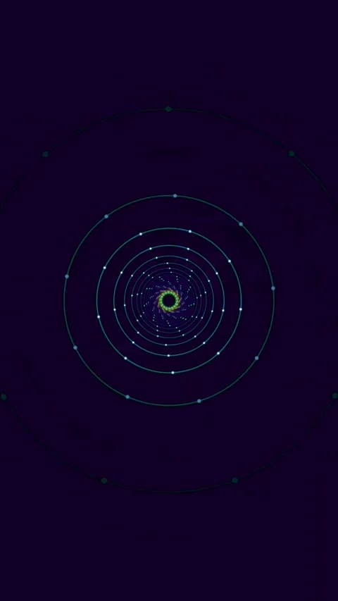 Abstract neon vortex motion graphics animation over black background. Video stock 344708399