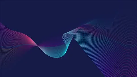 Abstract Neon Wave Background with Flowing Gradient Light Lines 스톡 일러스트