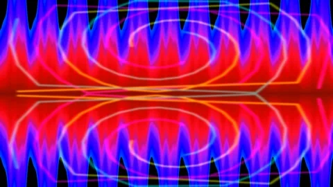 Abstract neon wave background: vibrant synthwave retro glow for music video Stock Footage 336880744