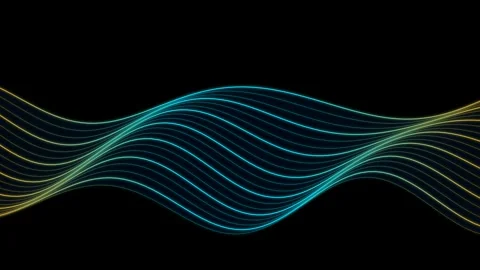 Abstract Neon Wave Line Loop Motion Background Stock-Footage 341554436