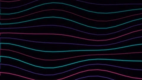 Abstract neon wave lines background loop | Retro synthwave gradient music t.. Stock-Footage 343285287
