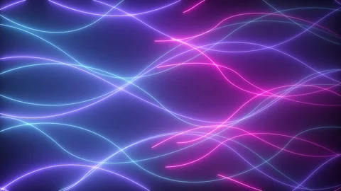 Abstract neon wave lines loop animation. Modern background, neon lights Stock Footage 161267767