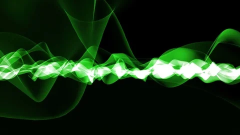 Abstract neon wave motion background green Stock Footage 72406294