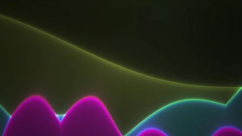 Abstract Neon Wave Motion Background with Glowing Liquid Shapes and Dynamic.. Stock Footage 340524412