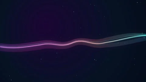 Abstract neon wave motion background, with glowing particles, and light Video stock 342442817