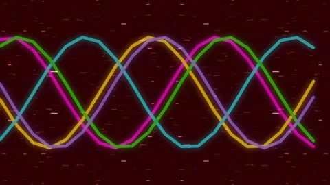 Abstract neon wave pattern animation background for futuristic tech display Stock Footage 339793912