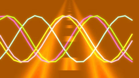 Abstract neon wave pattern background equalizer design visualization Stock Footage 339773315