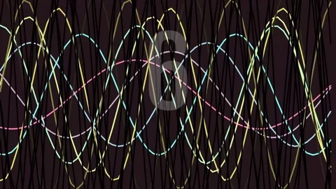 Abstract Neon Wave Pattern | Digital Sound Equalizer Data Flow Background Stock Footage 342095235