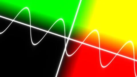 Abstract Neon Wave Pattern with Vibrant Gradient Colors - Green, Yellow, Black, Stock Illustration